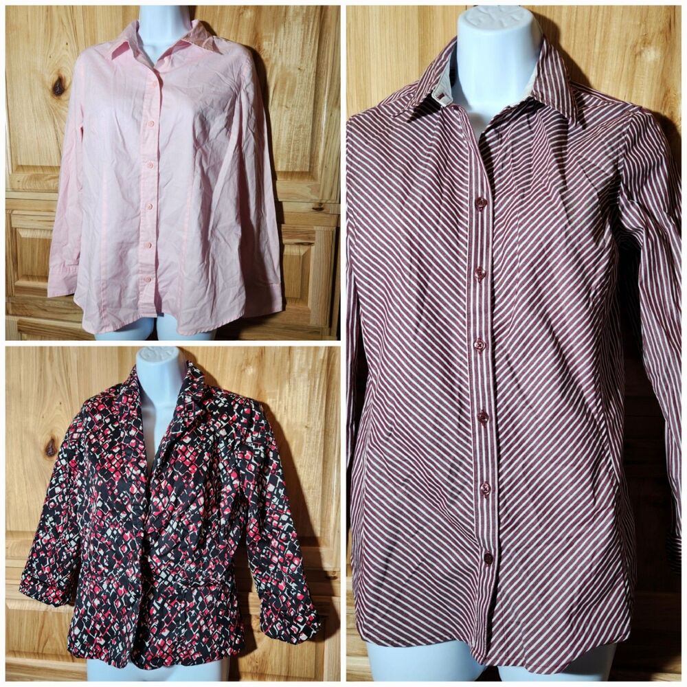 Women’s Small 3‑Piece Bundle – Blazer + Button Down Tops Dressy Mix